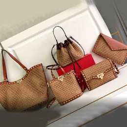 Designer -Tasche Luxus -Bag -Umhängetaschen Lady Handtasche Lafite Grass Handheld Einkaufstasche Hollow Woven Bag Eimer Bag Cowhide Leder Hochwertige Tots Bag