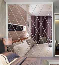 Diamond Pattern Seter Sala de estar Decoração de parede de espelho 3D Acessórios para decoração em casa Acessório Diy Y200102 WYKVJ 3VTDR37922240