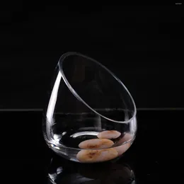 Вазы прозрачная наклонная чаша стеклян