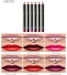 Lápis de lábio foste 6pcs por conjunto Linha labial nua ingredientes hidratantes naturais esboço Lips Pen6049086