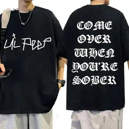 Camisetas masculinas 2024 rapper Lil pp vêm quando você é uma camiseta sóbria de camiseta de verão Tops de algodão TS Casual Casual Harajuku strtwear T240506