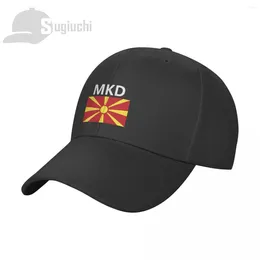 ボールキャップノースマケドニアカントリーフラッグ付きサン野球帽子パパ帽子男性のために調整できるユニセックスクールな屋外帽子