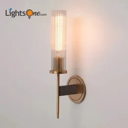 Lâmpada de parede Luz de cobre pós-moderna sala de estar de luxo de estudo quarto simples villa nórdica nórdica