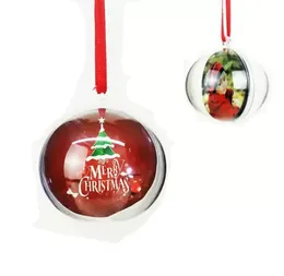 5 cm Trasparente in plastica di plastica Christmas Ballo sospeso Orament Balls Hollow e Sublimation Blank Ornament Decorazione di Natale 505119299