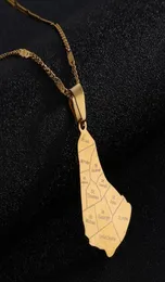 Mappa alla moda in acciaio inossidabile delle collane a pendente Barbados Mappe di colore oro Gioielli9039633