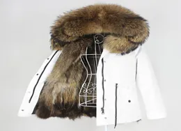 OfTBUY 2020 Waterproof Parka Real Fur Coat Natural Raccoon päls krage Huva vinterjacka Kvinnor varm ytterkläder avtagbar NEW5910261