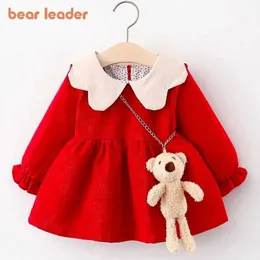 소녀의 드레스 Xiong Ling Spring/Summer Childrens Long Sleeved Baby Girl Dress Newborn Clothing Christmas Childrens Princess Dressl2405