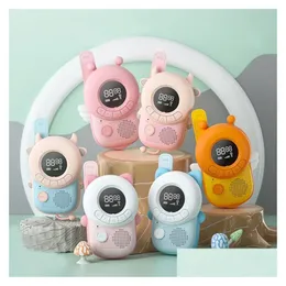 Toy Walkie Mini Cartoon Style Talkie Outdoor Indoor Radio Two Ways 3Km Wireless Talkies Childrens Dheht Long-Distan Walkie-T Utiai