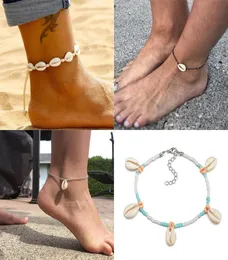 Fußkettchen Meeresschalen -Knöchelarmband für Frauen Fachkettchen Juwely Beach Boho Accessoires Anklehbänder Fuß Cheville Bijoux Femme8009033