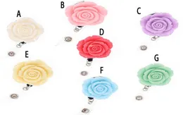 20pcslot Key Rings Multicolor -Harz Rosenblütenform Retractable Badge Rollenhalter mit Alligatorclip für Dekoration5450674
