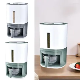Garrafas de armazenamento Dispensador de recipiente de arroz Prova de umidade de umidade com copo de medição de grande capacidade Organizador de cozinha de bucket de grãos
