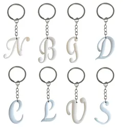 Ключевые кольца белые большие буквы для ключей для ключей для ключей, вечеринка, рождественский подарок для фанатов для фанатов Kids Keyring Подходящее школьное сумка Penda Otae9
