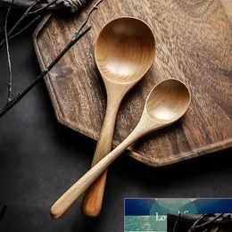 Spoons Japanese Style Beech Soup Long Handle Tableware Kitchen Wooden Porridge Rice Spoon Teaspoon Dinnerware Cooking Utensils Drop Dhe07