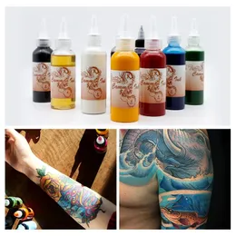 100 ml Tillfälliga tatueringar Ink Semi Permanent Airbrush Fake Common Ink For Body Art Gloss Tint Paint Beauty Pigment Makeup Supplies 240423