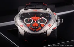 Special Mens cronografo triangolo orologio uomo quadrante nero 66 ° anniversario di quarzo svizzero uomini sportivi per auto da corsa Chrono Watches1718699