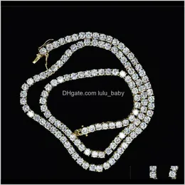 Pendant Necklaces & Pendants Drop Delivery 2021 4Mm 5Mm M 6Mm 1 Row Shiny Tennis Chain Men Hip Hop Iced Out Bling Cz Necklace Jewelry G 246N