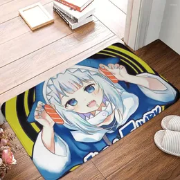 カーペットHololive Kawaii VirtualIdol NonSlip Carpet Gawr Gura Doormat Bedroom Bath Mat Entrantion Door Rug