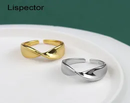 Lispector 925 Sterling Silver Geometric Mobius Rings For Lovers Minimalist Simple Wedding Ring Stylish Couple Jewelry Gifts Cluste6913273