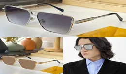 Classic Square Attitude Sunglasses Sun Gold Frame Brown Gradiente Lente 11 Evidência óculos de metal reinterprete o estilo icônico Men Z14454242