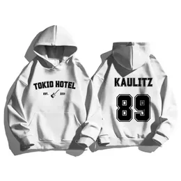 Męskie bluzy bluzy 2023 jesień zima tokio hotel z kapturem bawełna kaulitz mody zespół luksusowy bluza z kapturem zwykła druk mężczyzn pullover t240507