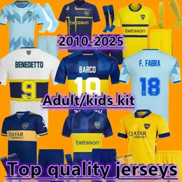 طقم للبالغين 20 21 Cavani Boca Juniors Soccer Jerseys 2024 2025 Maradona Benedetto Marcos Rojo Carlitos Tevez Barco Medina Langoni 22 23 24 Football Shirt Kids Kids