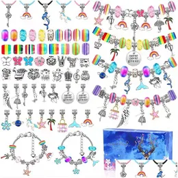 Andere Schmucksets 112pcs DIY -Paket als Kinder Weihnachtsgeschenke Charme Perlen passen Armband Halskette.
