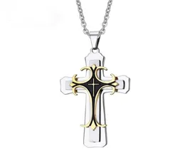 12PCS Modna Multilayerjesus Naszyjnik Wisior dla mężczyzn Punk Gothic Jewlery Gift14042631381119