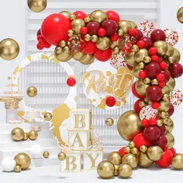 Party Decoration 152PCS Red Gold Balloon Garland Arch Kit Metallic Chrome Confetti Balloons For Prom Bridal Shower Birthday