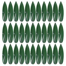 Canecas 100 pcs folhas sushi bambu folhas decoração de bolo sashimi bandeja decoração de placa adorno