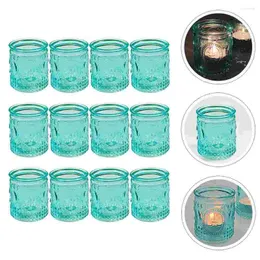 Candle Holders 12Pcs Glass Candlestick Adornment Cup Party Holder Supplies
