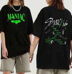 Stray Kids Maniac World Tour camiseta coreana estilo kpop straykids oneck t camisetas femininas algodão de rua casual 90s Tops roupas 9321955