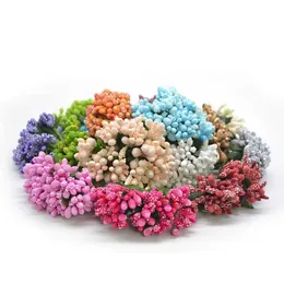 装飾的な花の花輪12pcs/lotハンドクラフト人工花stamen砂糖結婚式のパーティー装飾diy花輪ギフトボックススクラップブッキング安い偽の花