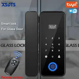ガラスドア用のスマートロックスマートロック木製ドアまたはwifi tuyaスマートバイオメトリックフィンガープリントロック電子ドアロックデジタルロックwx