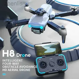 Dronlar Yeni H8 RC Gizli Drone Katlanır Hava Fotoğrafçılığı HD 4K Çift Kamera Optik Akışı Dört Helikopter Çocuk Hediye Oyuncak D240509