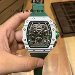 Otomatik Saatler Rm Holwatch Mill şarap fıçısı Millr RM11-03 Serisi Çok Fonksiyonlu Karbon Fiber Kılıf Kaseti Mens Watch Tasarımcı Su Geçirmez O2WG