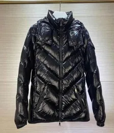 Moda feminina parka luminoso capa de capa britânico estilo preto brilhante casacos duoune femme preto casaco de inverno fosco parkas k3265869