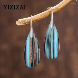 Dingle örhängen yizizai teardrop form för kvinnor mode elegant ol klassiska smycken naturliga helande sten stus femme grossist