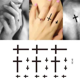 Wodoodporne tymczasowe tatuaż mężczyźni i kobiety palcami flash tatuaż krzyż mały wzór design woda transfer tatuaży 2689353