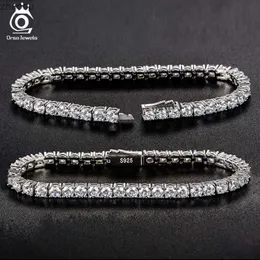 Chain Orsa Jewels Authentic 925 Sterling Silver Tennis Chain Handmade High End Mens Armband SB128 XW