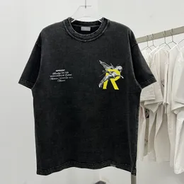 Trevlig tvättad t-skjorta män kvinnor bästa kvalitet 2024ss tryck t-shirt topp tees