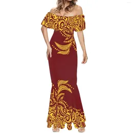 Casual Dresses Stylish And Elegant One Shoulder Fishtail Dress Polynesian Traditional Tribal Print Soft Breathable Evening For Women