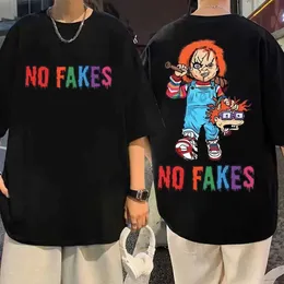 Erkek Tişörtler Korku Not Fakes Chucky Graphic T Shirts Erkek Kadın Gotik Trail Slve T-Shirt Yaz Strt Moda Büyük Boy Tişörtleri T240506