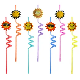 Juldekorationer sol teman Crazy Cartoon Sts Plastic For Kids Birthday Drink