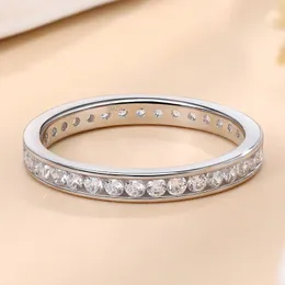 Homens Mulheres Moissanite Ring S925 Solid Sterling Prata Rings Moissanite para mulheres Aniversário de casamento Tamanho do anel de noivado 5-11