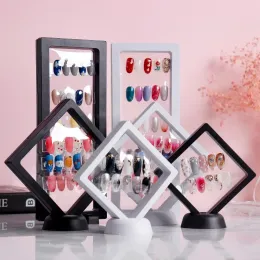 Nya 1 datorer Vita/svarta nagelpetsar Display Stand Holder Acrylic With Pet Membran Nails Deigns som visar brädmanikyr Nagelkonstverktyg för nageldesigner som visar brädet