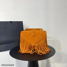 Fransa Kadın Süet Saçak Kolej Zarf Torbaları Tassel Chevron Line V-Stitch Üst Sap TOOT GHW Crossbody Omuz F/W Multi Po DBQL