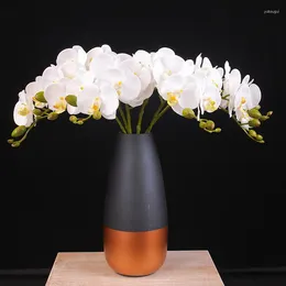 Dekorativa blommor 5st simulering känns verklig beröring phalaenopsis siden bröllop blommor hem dekoration pografi props konstgjorda