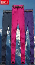 Snow Ski Pants Winter Warm Waterproof Men Women Polartec Hiking Windproof Fleece Thermal Snowboard Pants Femme Trousers6694176