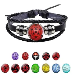 Uchiha Clan Rinnegan Sharingan Eye Bracelet Anime Naruto Braided Leather Bracelet Naruto Sasuke Itachi Kakashi Cosplay Jewelry3569927