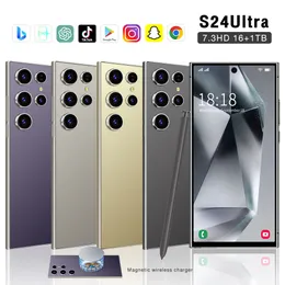 7,3 tum 5G S24 Ultra Phone Unlocked English Touch Screen S23 Telefon Lokalt lager Android S24 Smartphone Camera Phone HD Display Face Recognition 1TB